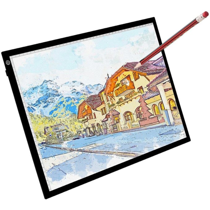 Planche à Lumière LED A3 Alimentée par USB Tampon de Dessin Luminosité Réglable sur 3 Niveaux