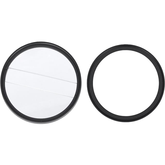 Filtre Dioptrique Double Fendu 62mm Verre Filtre Effets Spéciaux Flou Demi-Lune Double pour Sans Miroir white
