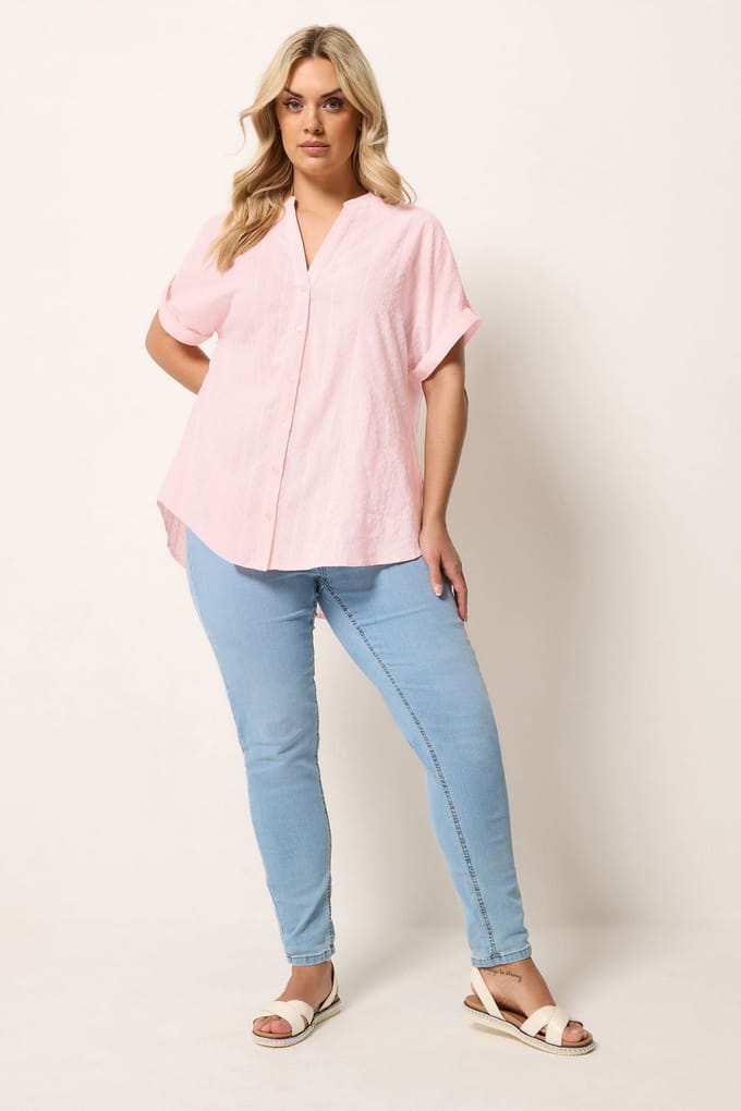 Yours Roze Dobbytextuur Blouse Size 42