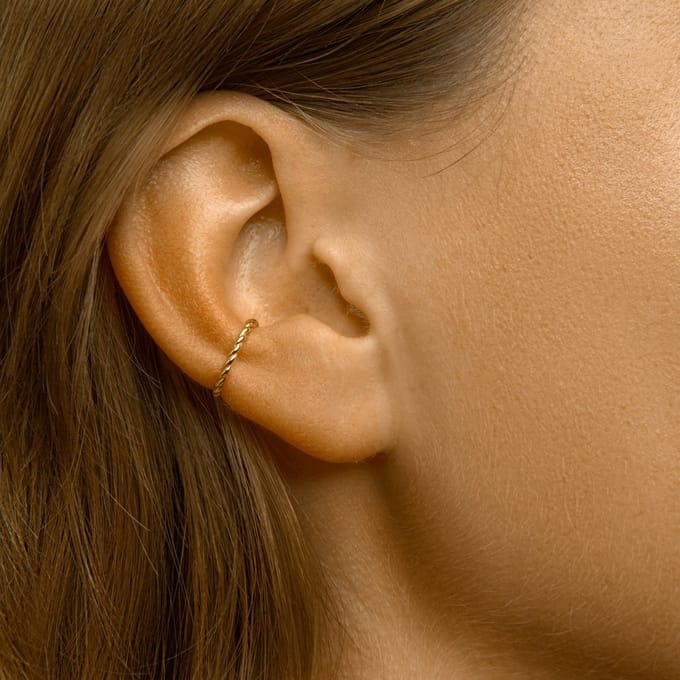 Zilver Verguld (Geel) Earcuff Gedraaid 1 Micron 2103181