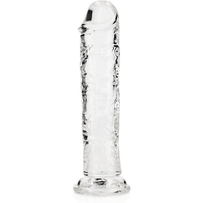 RealRock by Shots Rechte Realistische Dildo met Zuignap - 7'' / 18 - Transparant - 18 cm