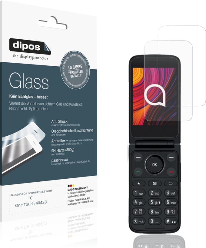 dipos – 2x Matte Pantserfolie geschikt voor TCL One Touch 4043D | 9H Screenprotector