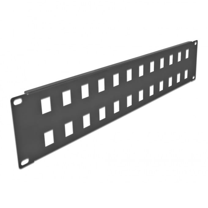 Delock 19 inch patch panel | voor 24 Keystone modules | 2U | zwart
