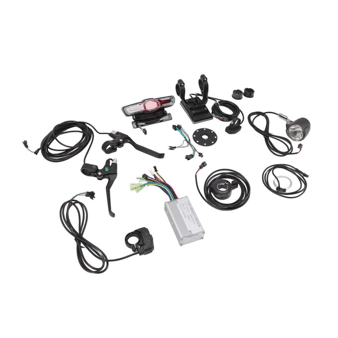 Elektrische Fiets Ombouwset 17A Controller GD06 Paneel Koplamp Achterlicht Duimgas Rem black