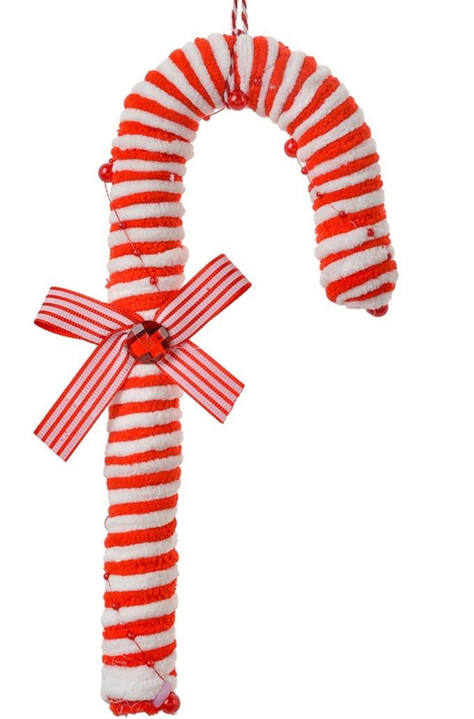 Clayre & Eef Kersthanger Zuurstok 26 cm Rood Wit Kunststof