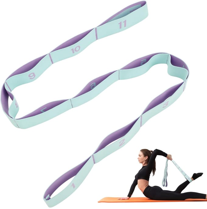 Ibenzoa® Verstelbare en Elastische Yoga Riem voor Flexibiliteit en Krachttraining
