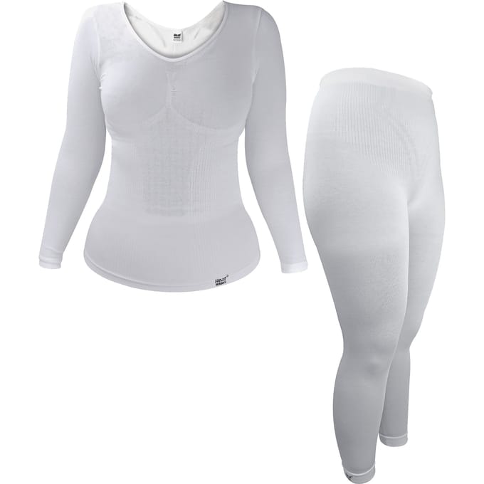 Heat Holders - Dames Thermisch Ondergoed Set - Top & Long Janes - Wit