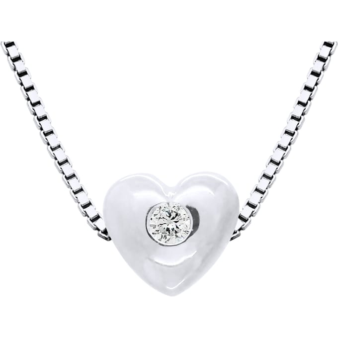 Collier met Diamond Heart Cts Natural 0.030 925