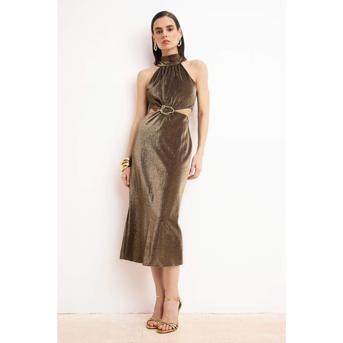 Platte, mouwloze maxi-jurk voor dames, chique/avondjurk in A-lijn model