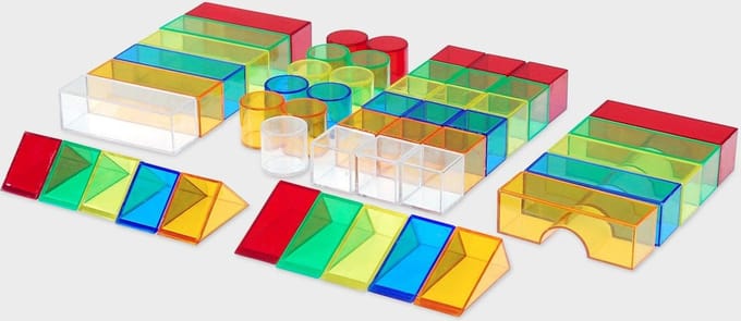 TickiT - Doorzichtig gekleurde blokken (50 stuks)