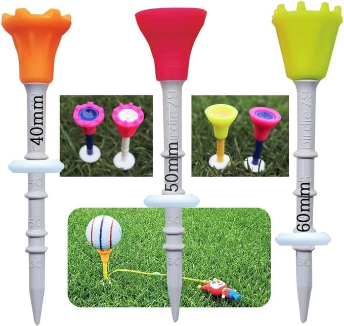 Verstelbare Golf Bali's - Premium Siliconen Big Head Tees voor Consistente Afslaghoogte