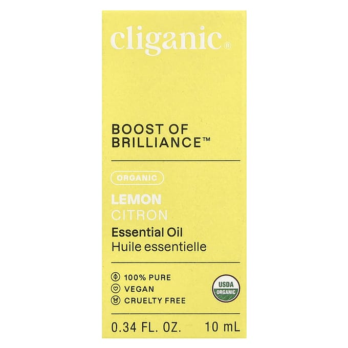 Cliganic, huile essentielle 100 % pure, huile de citron, 0,33 fl oz (10 ml)