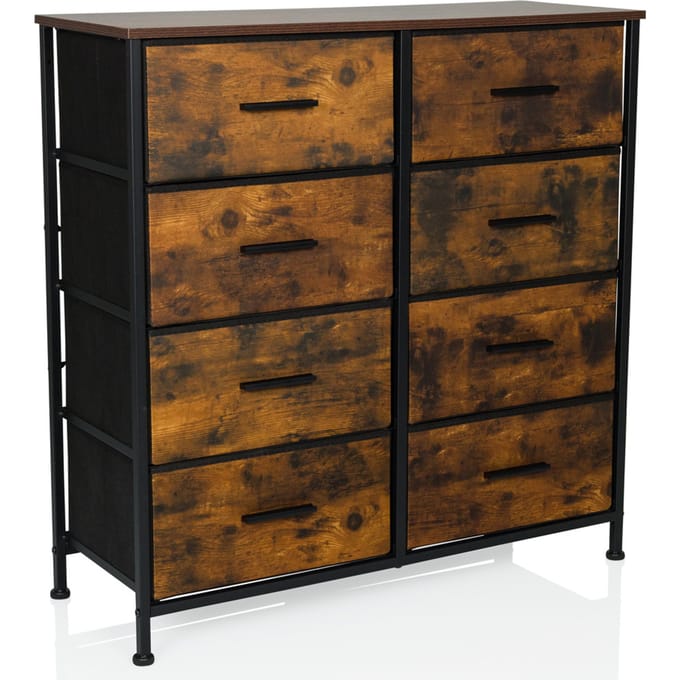 Ladekast RAGALA LIGHT 80x30x81cm 8 lades gerookte eik hjh LIVING