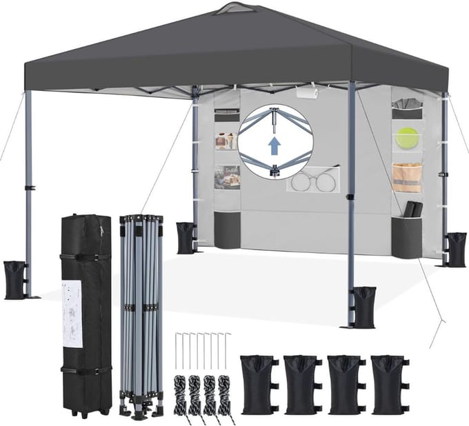 CRLYN® Easy Up Partytent - Paviljoen Opvouwbaar - Extra Stevig - Zwart