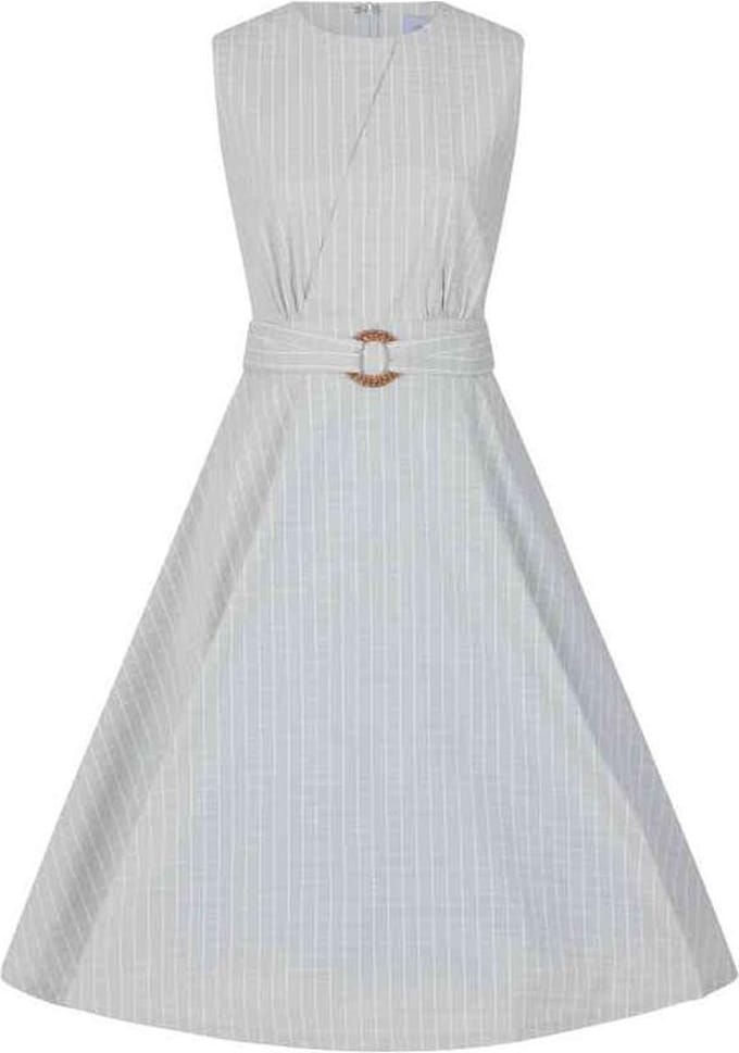 Dancing Days - GRID CHECK Flare jurk - S - Groen