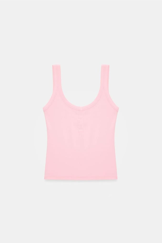Geribbelde Crop Cami Blouse