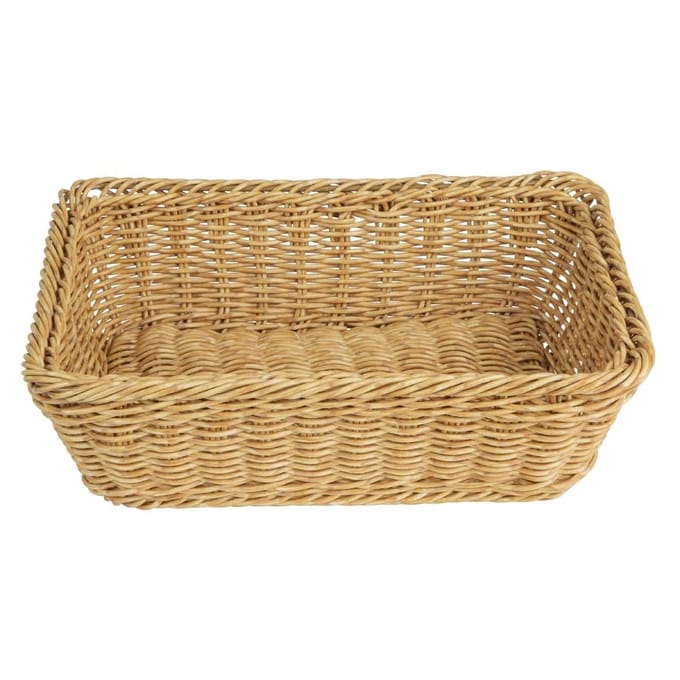 Olympia Polywicker Rechthoekige Mand Lichtbruin 300x230mm