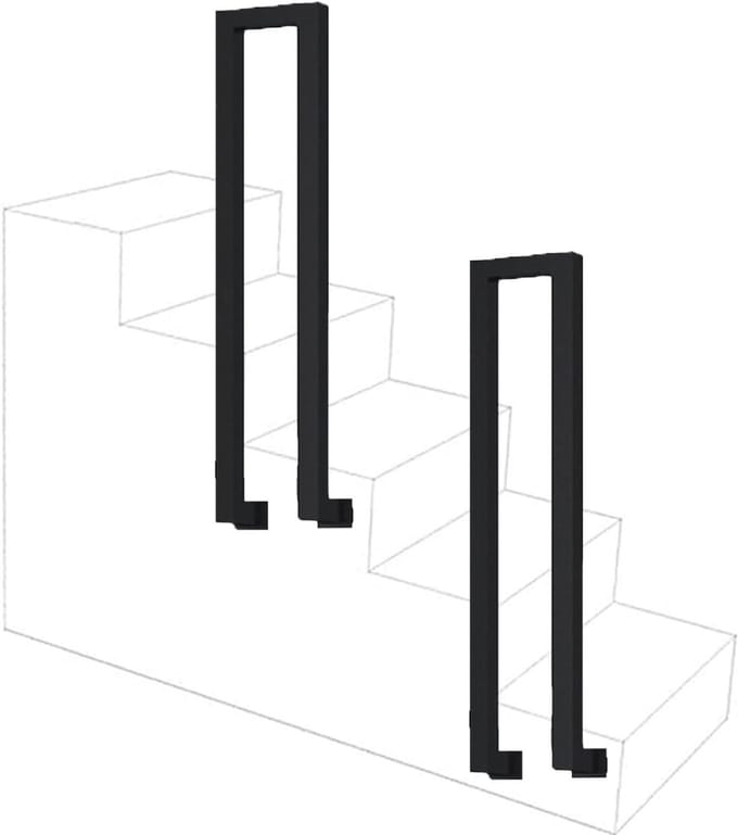 Buitentrapleuning - Leuning buiten - Veiligheid verhogen - Smeedijzeren U-vorm - 100 cm - Zwart