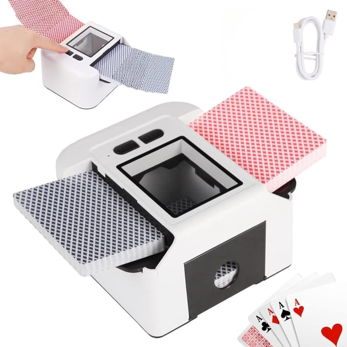RWB® Kaartschudmachines - Kaartschudmachine - Schudmachine - Wit - ‎14cm x 17cm x 8cm