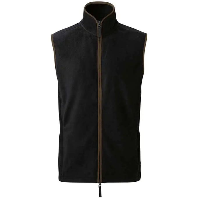 Premier Heren Artisan Fleece Gilet (Zwart/Bruin)