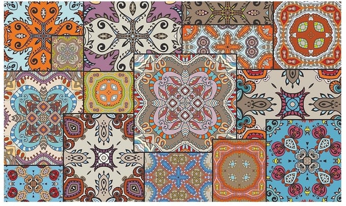 MD Entree - Design mat - Universal - Fancy Quilt - Vloerkleed - Antislip - Machine wasbaar - 67 x 120 cm