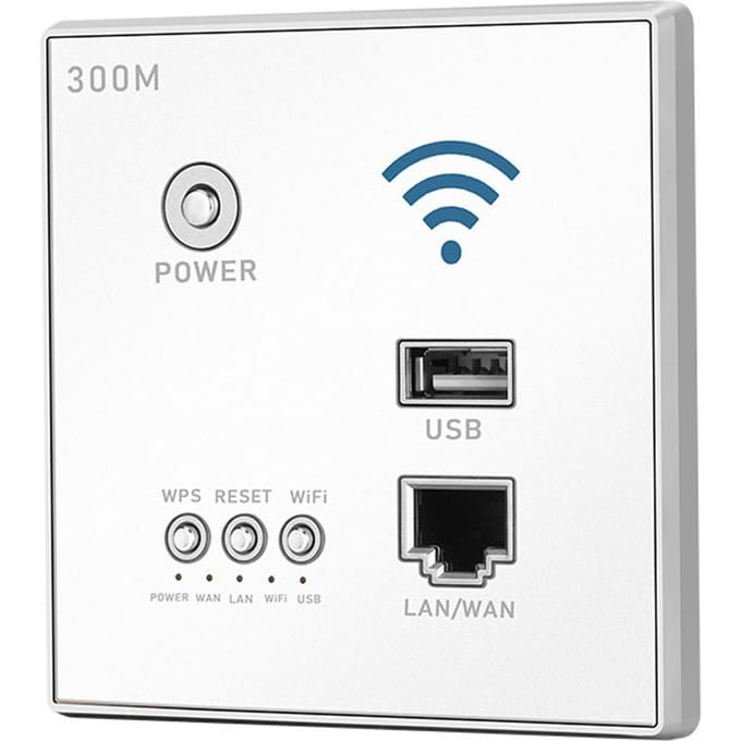 300Mbps In-Wall draadloze router AP-toegangspunt WiFi-router LAN-netwerkswitch WiFi AP-router met wit