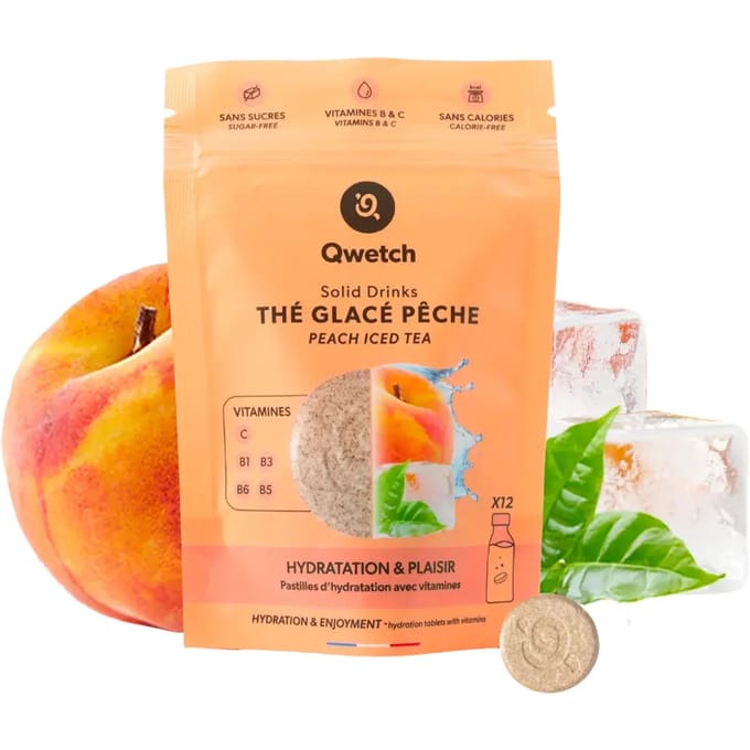 Peach Iced Tea Hydration Tablet Qwetch (x12)