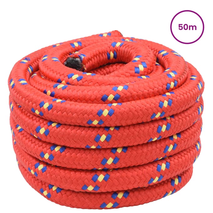 vidaXL Boottouw 3 mm 50 m Rood PP