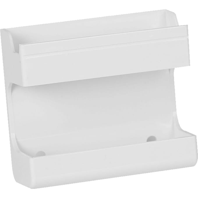 Aan de muur gemonteerde telefoonhouder Plastic zelfklevende multifunctionele telefoonlaadstandaard TV-afstandsbediening white