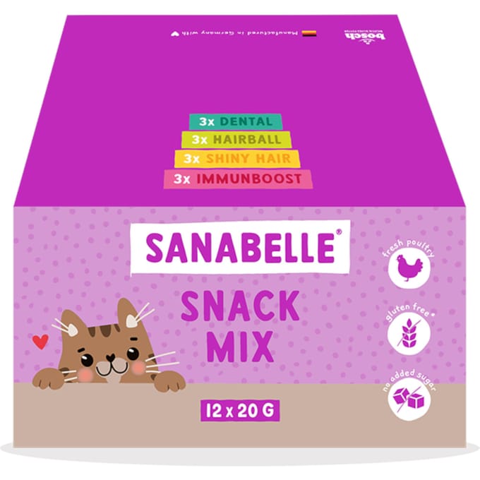 12x20g Sanabelle Snack Mix 4 Varianten Katzensnacks