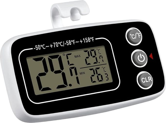 DD® Koelkast Thermometer - Analoog Koelkast - Keukenthermometer - 6x2x6cm - Wit