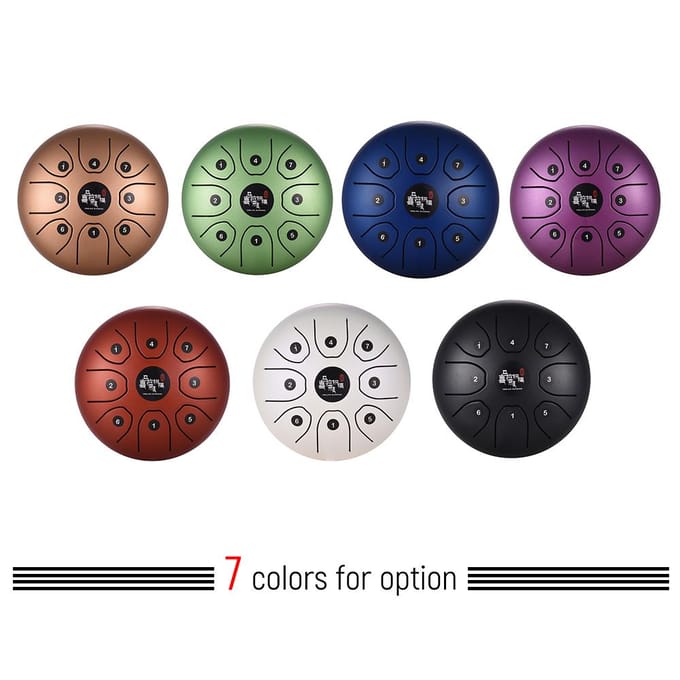 5.5 Inch Mini 8-Tone Steel Tongue Drum C Key Percussie Instrument Hand Pan Drum met Drum Mallets