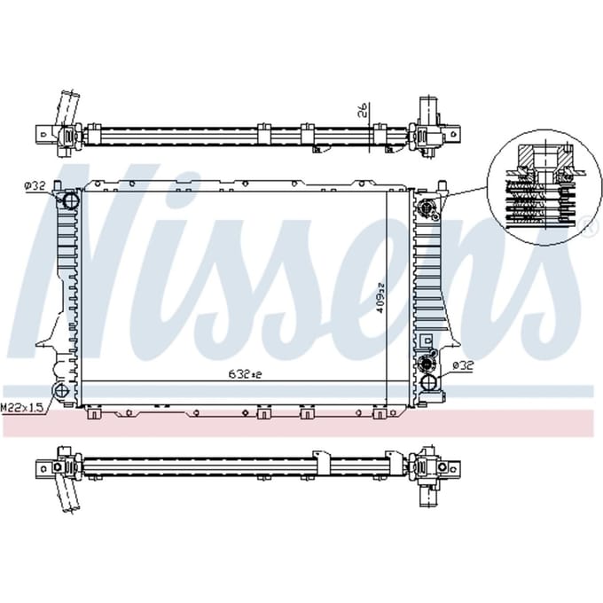 Radiator, motorkoeling NISSENS 60476