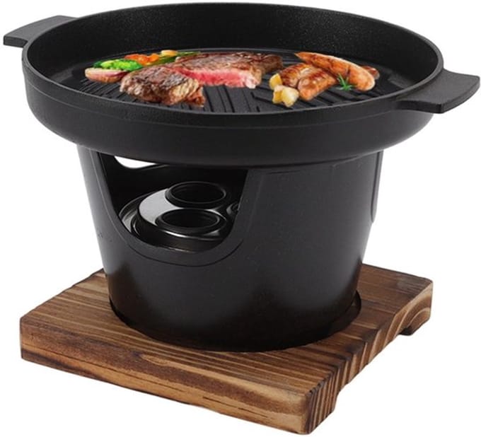 Golden crown Mini Grill - Rookloze Tafelblad Barbecue - Draagbaar Formaat - Indoor