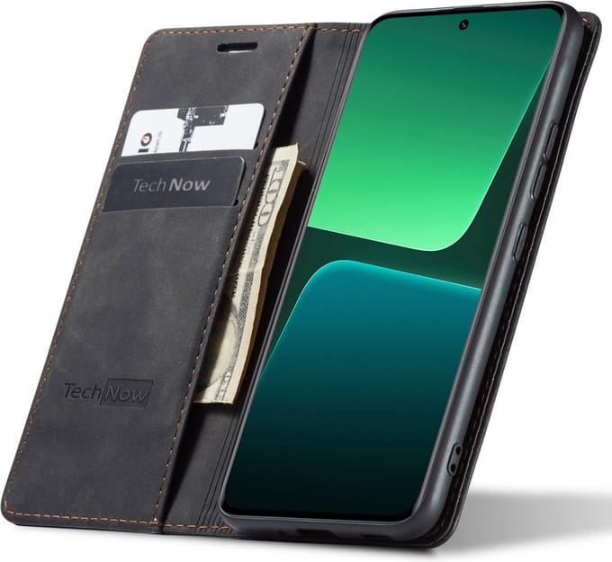 Xiaomi 13 Pro Hoesje - Book Case Leer Slimline Zwart