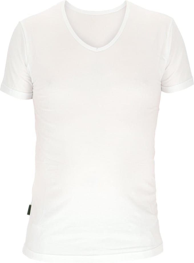 Basset Dames/Heren Bamboe T Shirt V Hals Wit