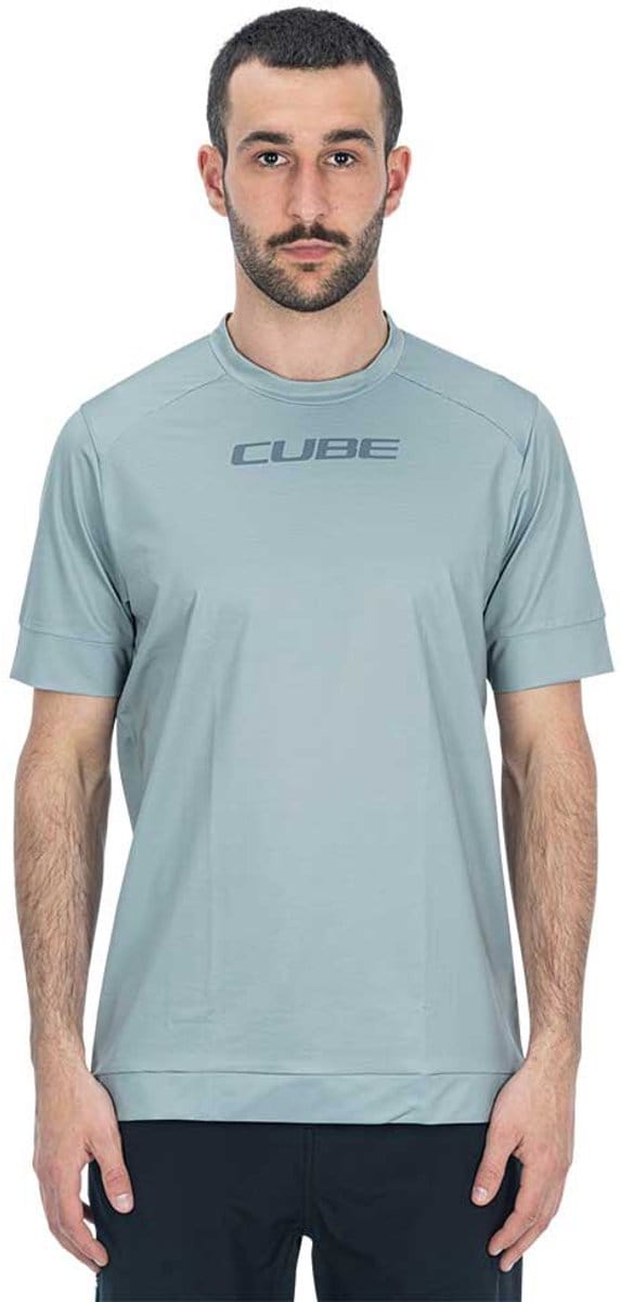 Cube Atx Korte Mouw Enduro Trui Grijs L Man