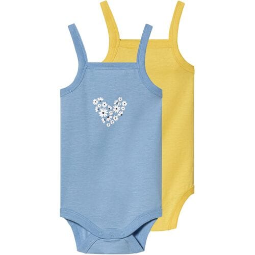 LUPILU 2 baby rompertjes (Blauw/geel, 62-68)
