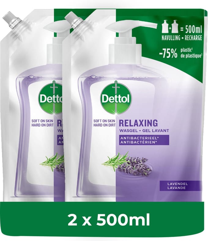 Dettol Refill Relaxing Lavender 500ML - 2 Stuks - Voordeelverpakking