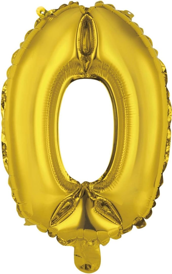 Amscan Folieballon Cijfer 0 35 Cm Goud