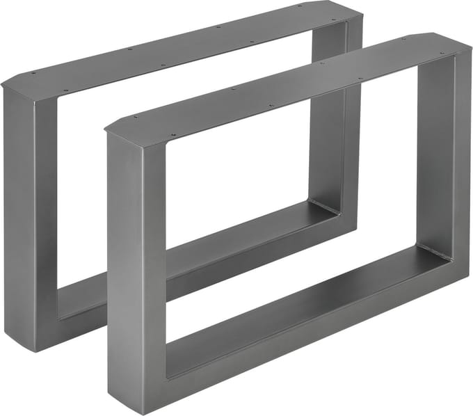 Stalen onderstel set van 2 U tafelpoot 64x40 cm metaal grijs [en.casa]