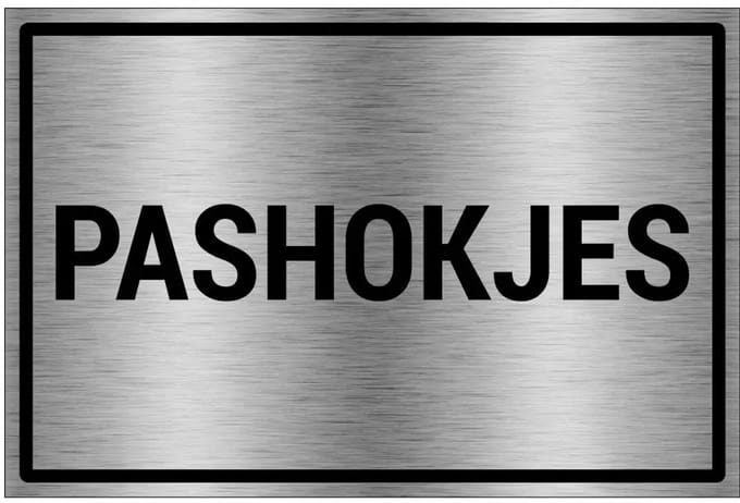Pashokjes bord - gecoat brushed aluminium - grijs zwart | 45 x 30 cm