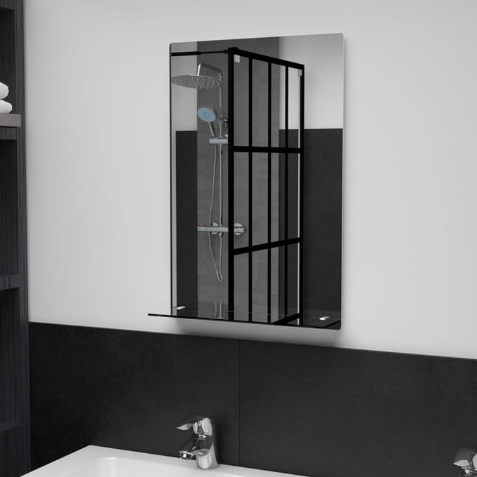vidaXL - Wandspiegel - met - schap - 40x60 - cm - gehard - glas