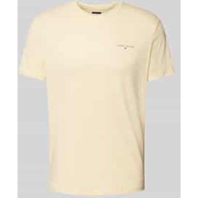 Regular fit T-shirt van puur katoen met labelprint