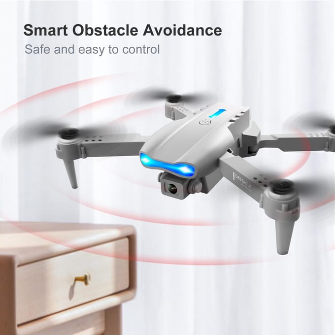 Drone RC avec caméra 4K RC Quadcopter avec fonction d'évitement d'obstacles trajectoire geste de vol single camera-2 battery gris