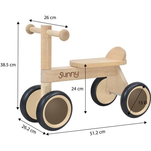Sunny Mini Walker Houten Loopfiets – Vanaf 1.5 jaar - Beukenhout FSC Mix - Eenvoudige montage