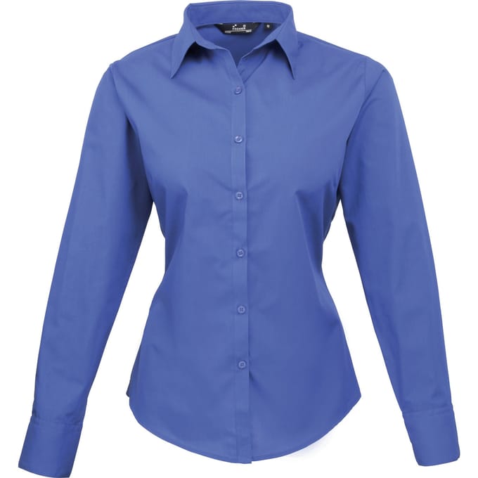 Premier Dames/Dames Popeline Blouse met Lange Mouwen (Koninklijk)