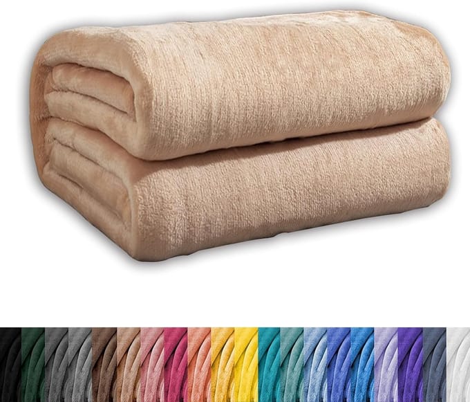 Zachte Deken - Fleece Plaid - Ontspanning Thuis - Extra Dikke Isolatie - 70x90cm - Khaki