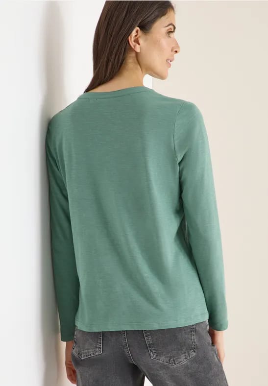 Shirt met lange mouwen met gespleten hals