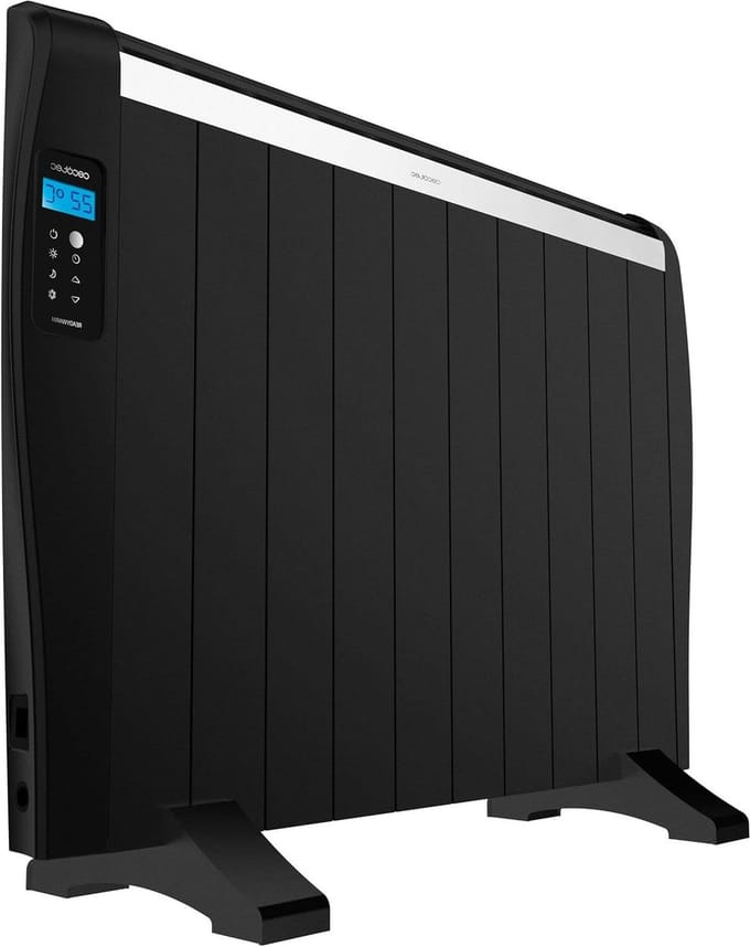Cecotec ReadyWarm 2100 Thermal Black Radiator, 10 elementen, met afstandsbediening, 1500 W, lcd-display, programmeerbare timer, temperatuurkeuze, maximale veiligheid, afdekking 20 m²
